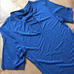 Keyhole Tunic Top In Steel Blue